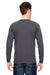 Bayside BA6100 Mens USA Made Long Sleeve Crewneck T-Shirt Charcoal Grey Model Back