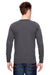 Bayside 6100 Mens USA Made Long Sleeve Crewneck T-Shirt Charcoal Grey Model Back