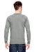 Bayside 6100 Mens USA Made Long Sleeve Crewneck T-Shirt Dark Ash Grey Model Back