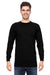 Bayside 6100 Mens USA Made Long Sleeve Crewneck T-Shirt Black Model Front