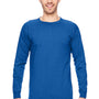 Bayside Mens USA Made Long Sleeve Crewneck T-Shirt - Royal Blue