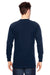 Bayside BA6100 Mens USA Made Long Sleeve Crewneck T-Shirt Navy Blue Model Back