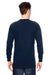 Bayside 6100 Mens USA Made Long Sleeve Crewneck T-Shirt Navy Blue Model Back
