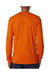 Bayside BA6100 Mens USA Made Long Sleeve Crewneck T-Shirt Bright Orange Model Back