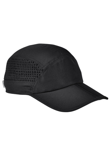Big Accessories BA657 Mens Performance Foldable Bill Adjustable Hat Black Flat Front