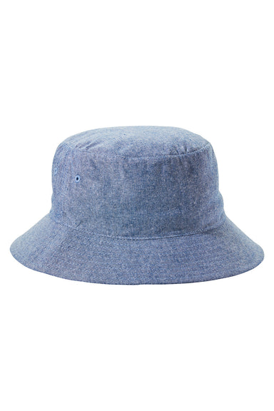 Big Accessories BA676 Mens Crusher Bucket Hat Chambray Blue Flat Front