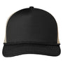 Big Accessories Mens Lariat Ripstop Snapback Trucker Hat - Black