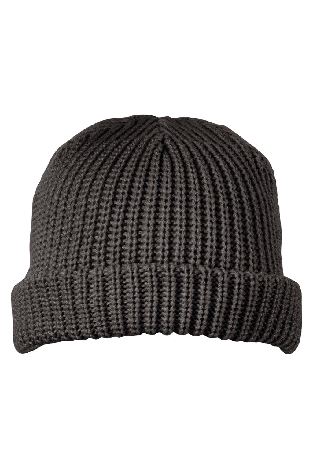 Big Accessories Hats BA698 Unisex Dock Beanie Charcoal Grey Flat Front