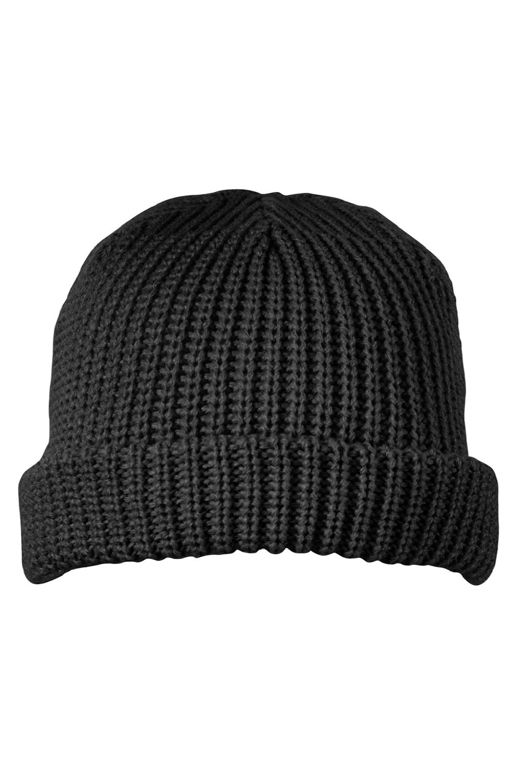 Big Accessories Hats BA698 Unisex Dock Beanie Black Flat Front