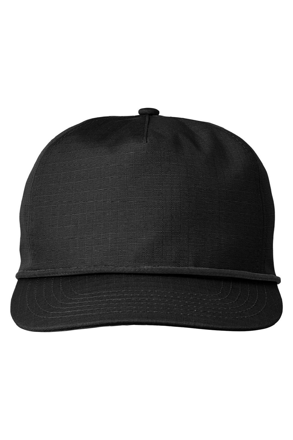 Big Accessories Hats BA699 Mens Lariat Ripstop Snapback Hat Black Flat Front