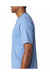 Bayside BA7100 Mens USA Made Short Sleeve Crewneck T-Shirt w/ Pocket Carolina Blue Model Side