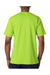 Bayside BA7100 Mens USA Made Short Sleeve Crewneck T-Shirt w/ Pocket Lime Green Model Back