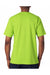 Bayside 7100 Mens USA Made Short Sleeve Crewneck T-Shirt w/ Pocket Lime Green Model Back