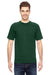Bayside BA7100 Mens USA Made Short Sleeve Crewneck T-Shirt w/ Pocket Forest Green Model Front