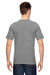 Bayside BA7100 Mens USA Made Short Sleeve Crewneck T-Shirt w/ Pocket Dark Ash Grey Model Back