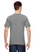 Bayside 7100 Mens USA Made Short Sleeve Crewneck T-Shirt w/ Pocket Dark Ash Grey Model Back