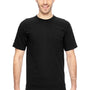 Bayside Mens USA Made Short Sleeve Crewneck T-Shirt w/ Pocket - Black