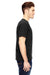 Bayside 7100 Mens USA Made Short Sleeve Crewneck T-Shirt w/ Pocket Black Model Side