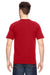 Bayside 7100 Mens USA Made Short Sleeve Crewneck T-Shirt w/ Pocket Red Model Back