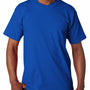 Bayside Mens USA Made Short Sleeve Crewneck T-Shirt w/ Pocket - Royal Blue