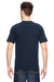 Bayside 7100 Mens USA Made Short Sleeve Crewneck T-Shirt w/ Pocket Navy Blue Model Back