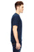 Bayside BA7100 Mens USA Made Short Sleeve Crewneck T-Shirt w/ Pocket Navy Blue Model Side