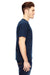 Bayside 7100 Mens USA Made Short Sleeve Crewneck T-Shirt w/ Pocket Navy Blue Model Side