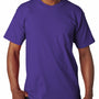 Bayside Mens USA Made Short Sleeve Crewneck T-Shirt w/ Pocket - Purple