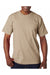 Bayside BA7100 Mens USA Made Short Sleeve Crewneck T-Shirt w/ Pocket Sand Model Front