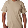 Bayside Mens USA Made Short Sleeve Crewneck T-Shirt w/ Pocket - Sand