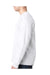 Bayside BA8100 Mens USA Made Long Sleeve Crewneck T-Shirt w/ Pocket White Model Side