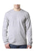 Bayside BA8100 Mens USA Made Long Sleeve Crewneck T-Shirt w/ Pocket Ash Grey Model Front