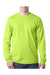 Bayside 8100 Mens USA Made Long Sleeve Crewneck T-Shirt w/ Pocket Lime Green Model Front