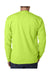 Bayside BA8100 Mens USA Made Long Sleeve Crewneck T-Shirt w/ Pocket Lime Green Model Back
