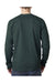 Bayside BA8100 Mens USA Made Long Sleeve Crewneck T-Shirt w/ Pocket Forest Green Model Back