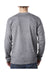 Bayside BA8100 Mens USA Made Long Sleeve Crewneck T-Shirt w/ Pocket Dark Ash Grey Model Back