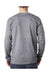Bayside 8100 Mens USA Made Long Sleeve Crewneck T-Shirt w/ Pocket Dark Ash Grey Model Back
