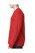 Bayside BA8100 Mens USA Made Long Sleeve Crewneck T-Shirt w/ Pocket Red Model Side