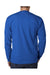 Bayside BA8100 Mens USA Made Long Sleeve Crewneck T-Shirt w/ Pocket Royal Blue Model Back