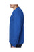 Bayside BA8100 Mens USA Made Long Sleeve Crewneck T-Shirt w/ Pocket Royal Blue Model Side