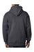 Bayside BA900 Mens USA Made Full Zip Hooded Sweatshirt Hoodie w/ Pockets Heather Charcoal Grey Model Back