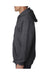 Bayside BA900 Mens USA Made Full Zip Hooded Sweatshirt Hoodie w/ Pockets Heather Charcoal Grey Model Side