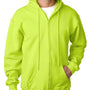 Bayside Mens USA Made Full Zip Hooded Sweatshirt Hoodie - Lime Green