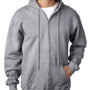 Bayside Mens USA Made Full Zip Hooded Sweatshirt Hoodie - Dark Ash Grey