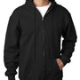 Bayside Mens USA Made Full Zip Hooded Sweatshirt Hoodie - Black