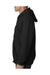 Bayside BA900 Mens USA Made Full Zip Hooded Sweatshirt Hoodie Black Model Side