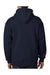 Bayside BA900 Mens USA Made Full Zip Hooded Sweatshirt Hoodie w/ Pockets Navy Blue Model Back