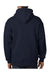 Bayside BA930 Mens Thermal Lined Hooded Sweatshirt Hoodie Navy Blue/Cream Model Back