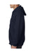 Bayside BA930 Mens Thermal Lined Hooded Sweatshirt Hoodie Navy Blue/Cream Model Side