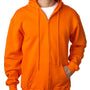 Bayside Mens USA Made Full Zip Hooded Sweatshirt Hoodie - Bright Orange